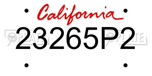 23265P2 California License Plate