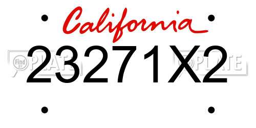 23271X2 California License Plate