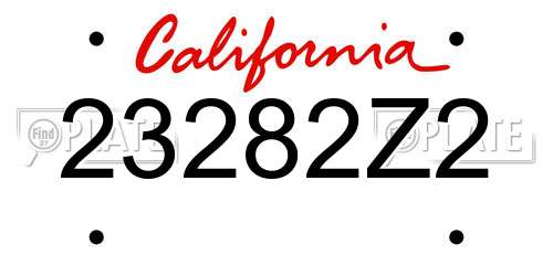 23282Z2 California License Plate