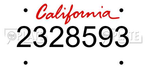 2328593 California License Plate