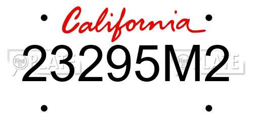 23295M2 California License Plate