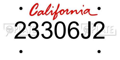 23306J2 California License Plate