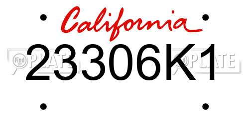 23306K1 California License Plate