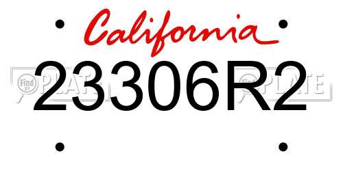 23306R2 California License Plate