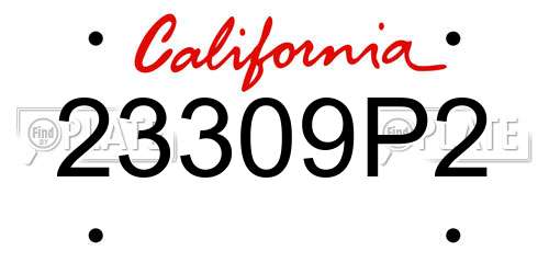 23309P2 California License Plate