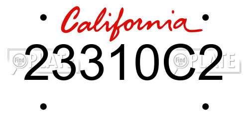 23310C2 California License Plate