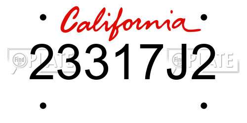 23317J2 California License Plate