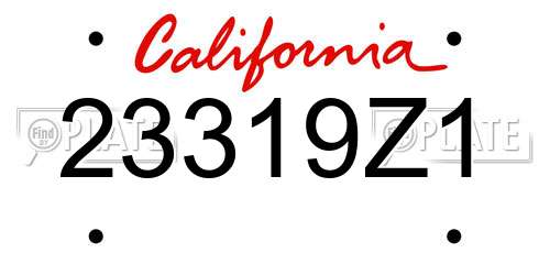 23319Z1 California License Plate