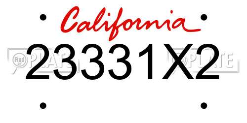 23331X2 California License Plate