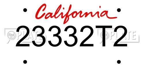 23332T2 California License Plate