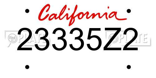 23335Z2 California License Plate
