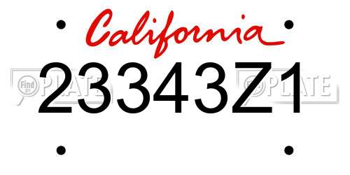 23343Z1 California License Plate