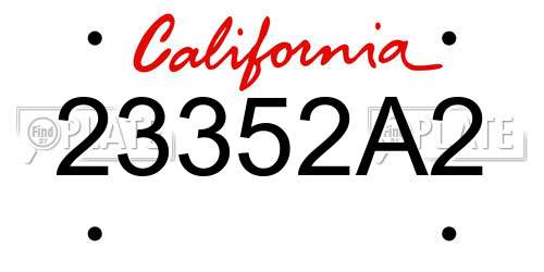 23352A2 California License Plate
