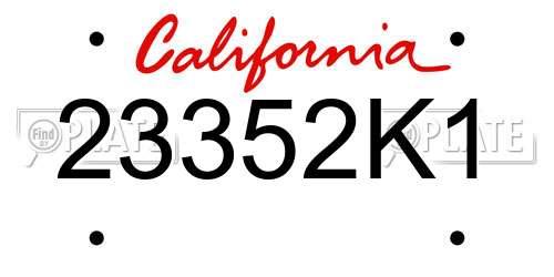 23352K1 California License Plate
