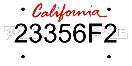 23356F2 California License Plate