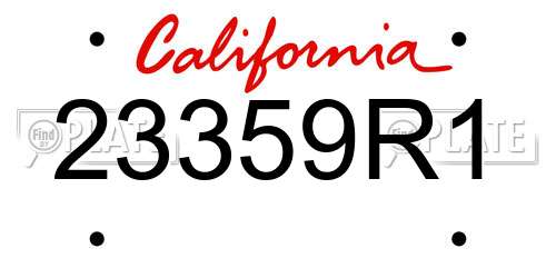 23359R1 California License Plate