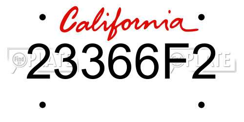 23366F2 California License Plate