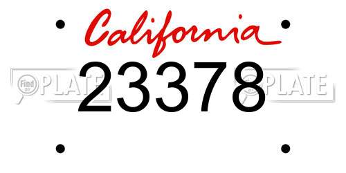 23378 California License Plate