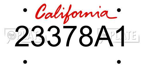 23378A1 California License Plate
