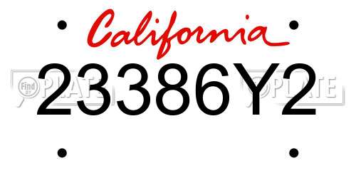 23386Y2 California License Plate