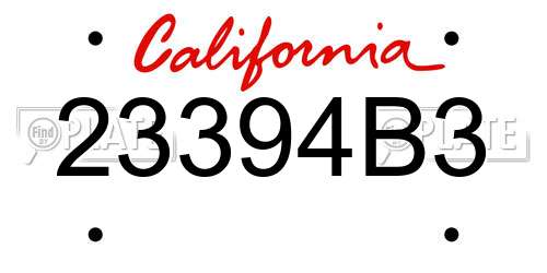23394B3 California License Plate