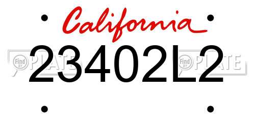 23402L2 California License Plate