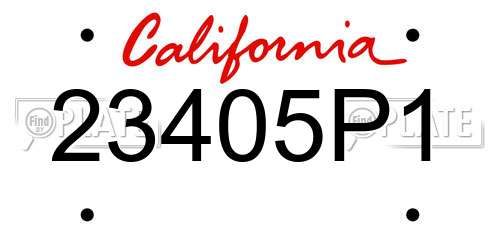 23405P1 California License Plate