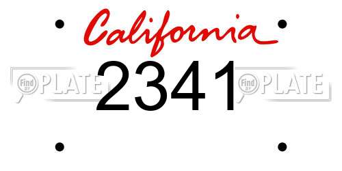 2341 California License Plate