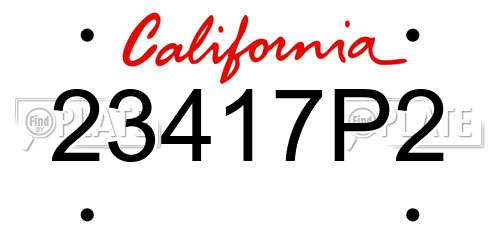 23417P2 California License Plate