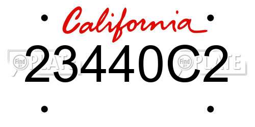 23440C2 California License Plate