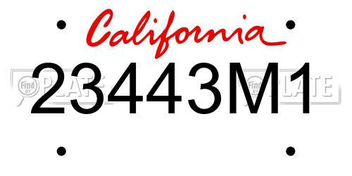 23443M1 California License Plate