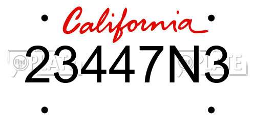 23447N3 California License Plate