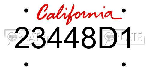 23448D1 California License Plate