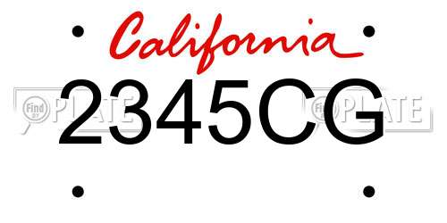 2345CG California License Plate