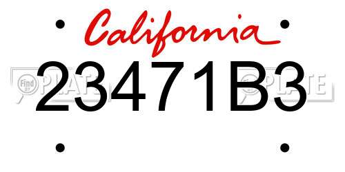 23471B3 California License Plate