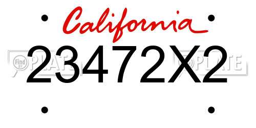 23472X2 California License Plate