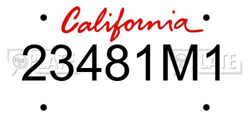 23481M1 California License Plate