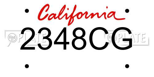 2348CG California License Plate