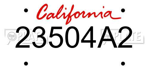 23504A2 California License Plate