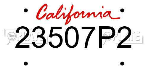 23507P2 California License Plate