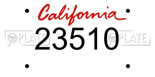 23510 California License Plate