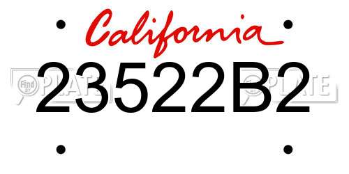 23522B2 California License Plate