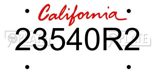 23540R2 California License Plate