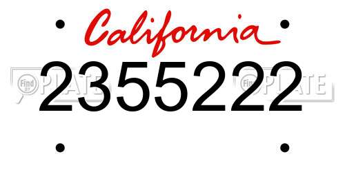 2355222 California License Plate