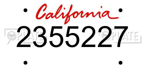 2355227 California License Plate