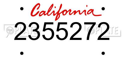 2355272 California License Plate
