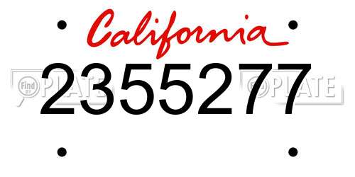 2355277 California License Plate