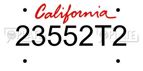 23552T2 California License Plate