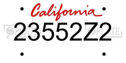 23552Z2 California License Plate
