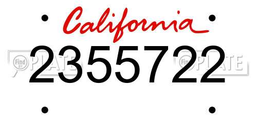 2355722 California License Plate